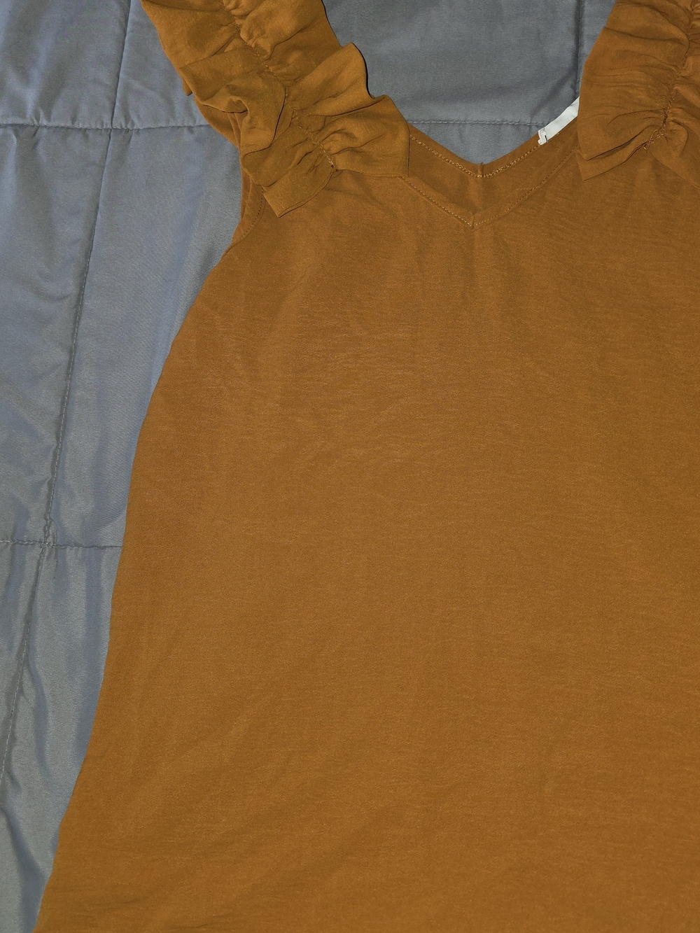 Entro Rust Ruffle Strap Tank Top - Picture 2 of 6